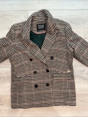 Scotch & Soda Amsterdam Houndstooth Double Breasted Wool Blend Blazer Medium